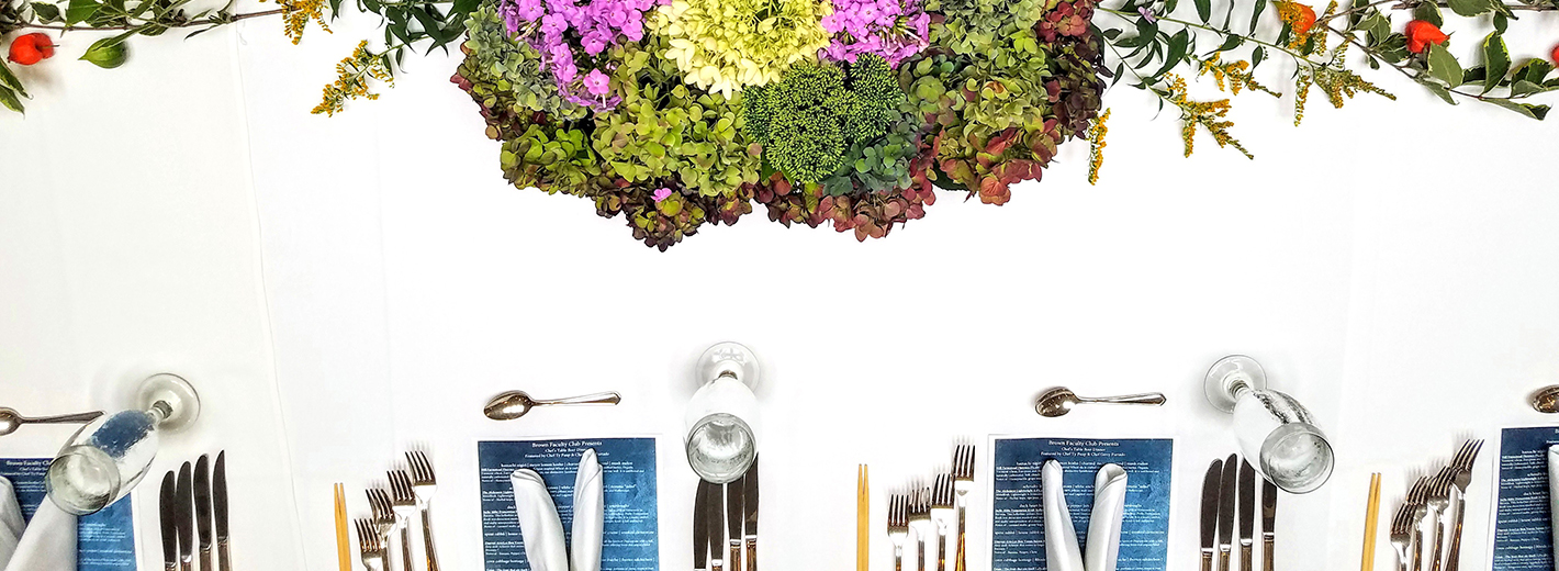 Beautiful table settings with a floral centerpiece